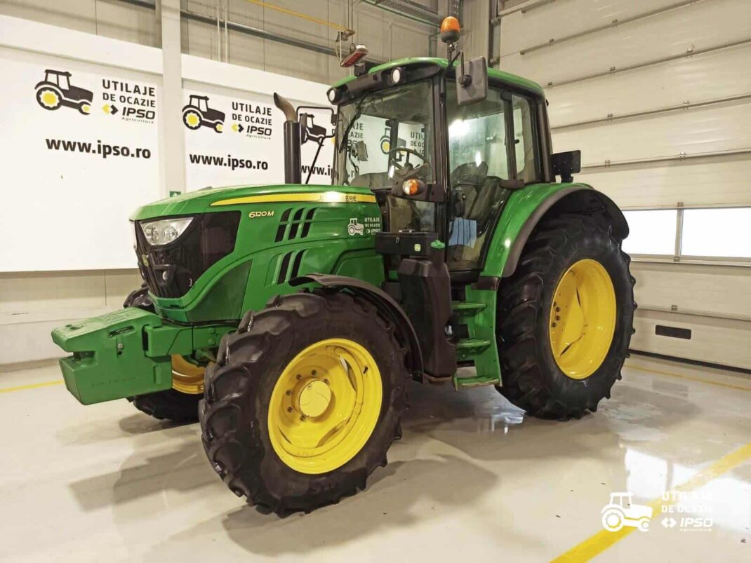John Deere 6120M + roti inguste